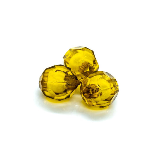 Bead in Bead Faceted Round 8mm Olive brown - Affordable Jewellery Supplies