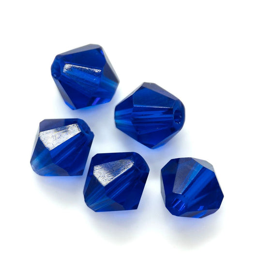 Crystal Glass Bicone 6mm Cobalt Blue - Affordable Jewellery Supplies