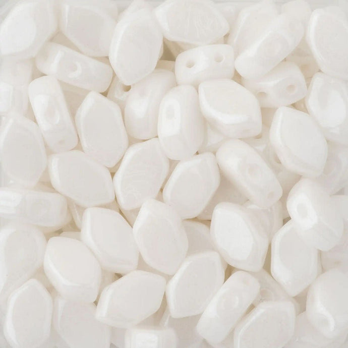 Paros Par Puca 7 mm x 4 mm Opaque White - Affordable Jewellery Supplies