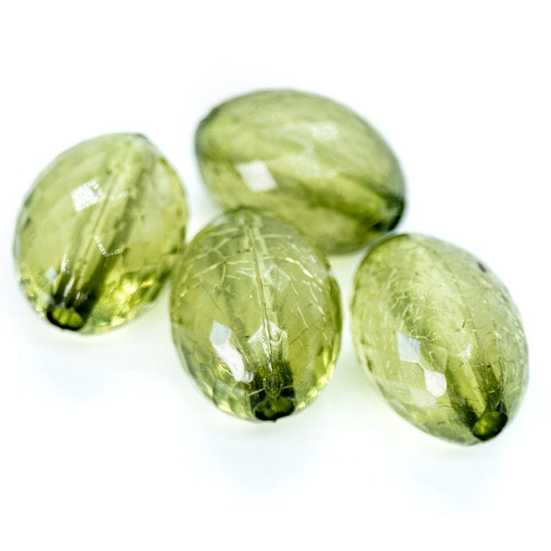 Load image into Gallery viewer, Acrylic Faceted Oval 16mm x 11mm Olive - Affordable Jewellery Supplies
