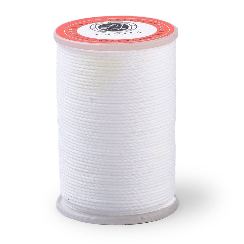 Load image into Gallery viewer, Waxed Polyester Round Twisted Cord 1mm White - Affordable Jewellery Supplies
