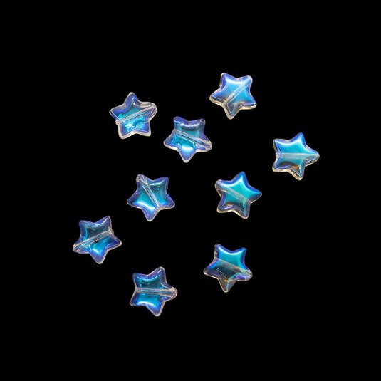 Transparent Glass Star Beads 10mm Clear - Affordable Jewellery Supplies