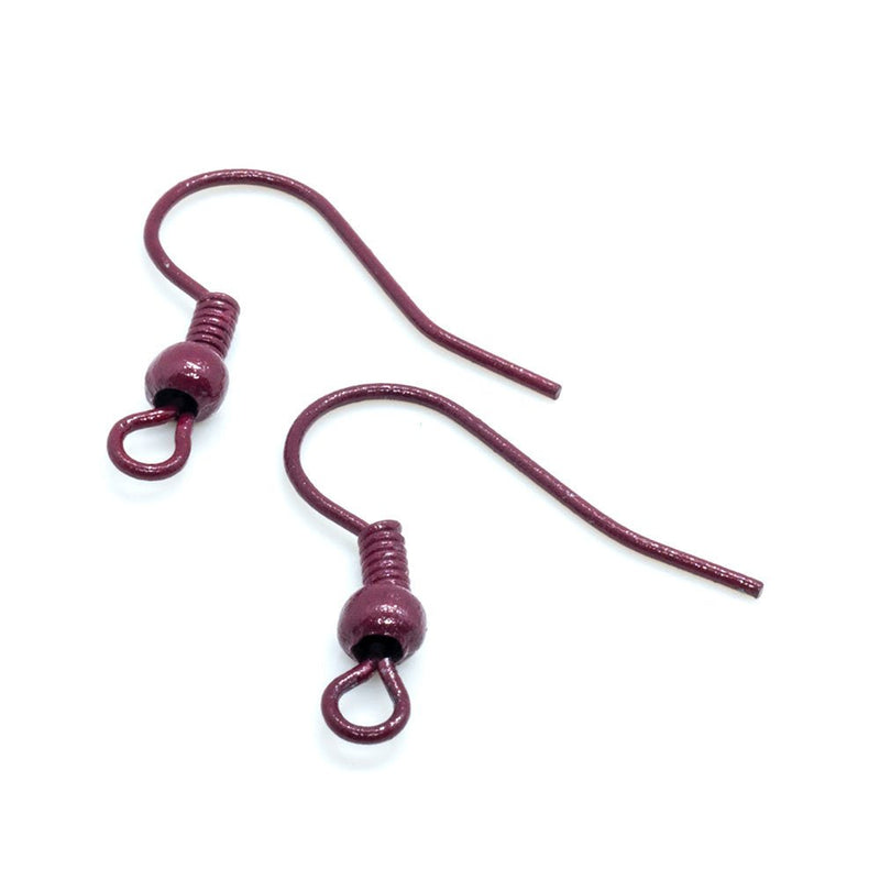 Load image into Gallery viewer, Coloured Earhooks 18mm Maroon - Affordable Jewellery Supplies
