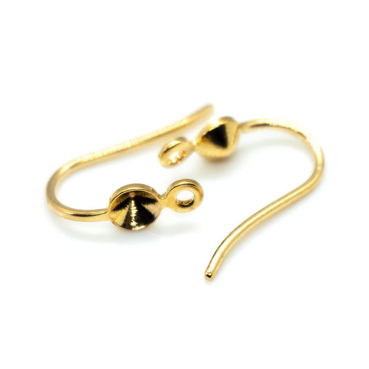 Closed Loop Ear Wire 14mm Gold - Affordable Jewellery Supplies
