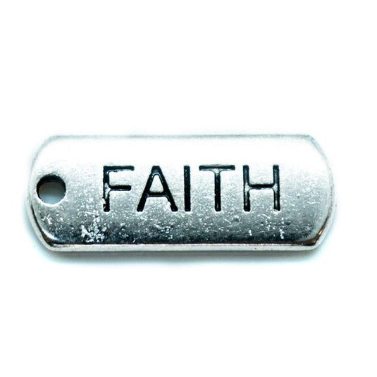 Inspirational Message Pendant 21mm x 8mm x 2mm Faith - Affordable Jewellery Supplies