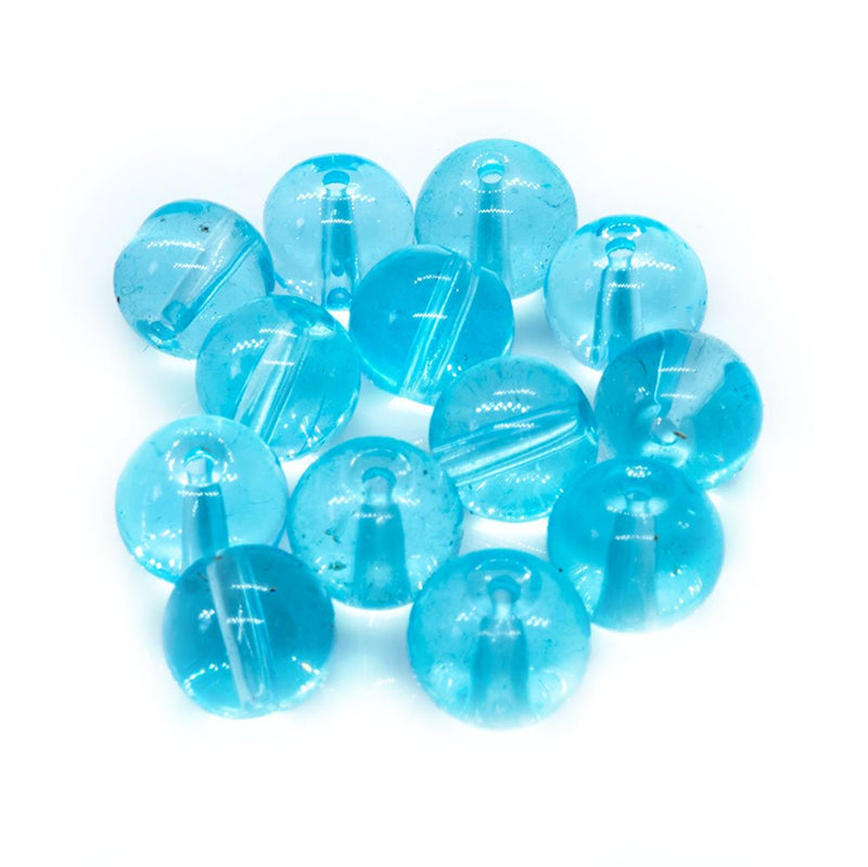 Load image into Gallery viewer, Crystal Glass Smooth Round Beads 6mm Aquamarine - Affordable Jewellery Supplies
