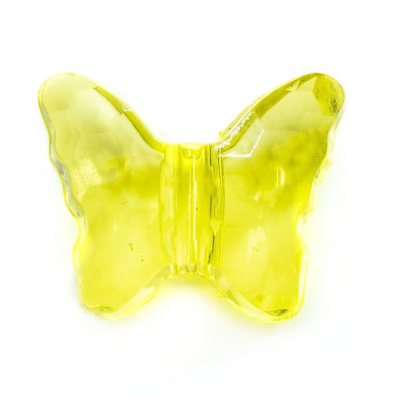 Load image into Gallery viewer, Acrylic Butterfly Bead 15mm x 13mm Yellow - Affordable Jewellery Supplies
