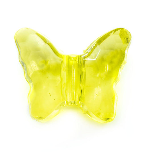 Acrylic Butterfly Bead 15mm x 13mm Yellow - Affordable Jewellery Supplies