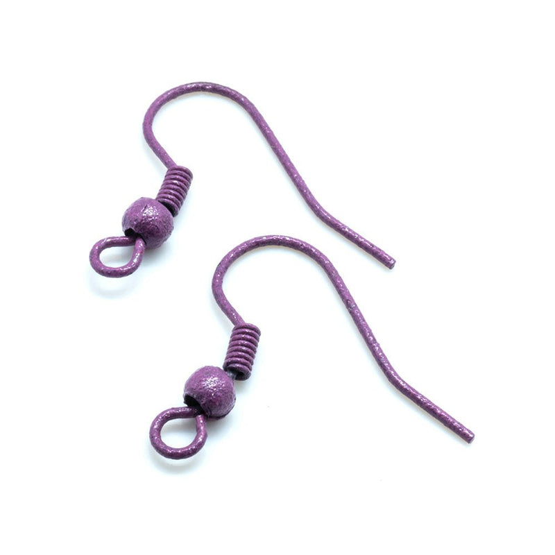 Load image into Gallery viewer, Coloured Earhooks 18mm Purple - Affordable Jewellery Supplies
