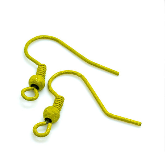 Coloured Earhooks 18mm Mustard - Affordable Jewellery Supplies