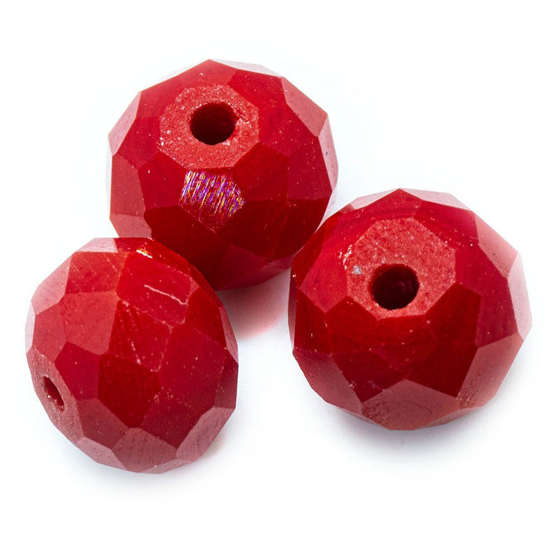 Load image into Gallery viewer, Austrian Crystal Faceted Rondelle 8mm x 6mm Red - Affordable Jewellery Supplies
