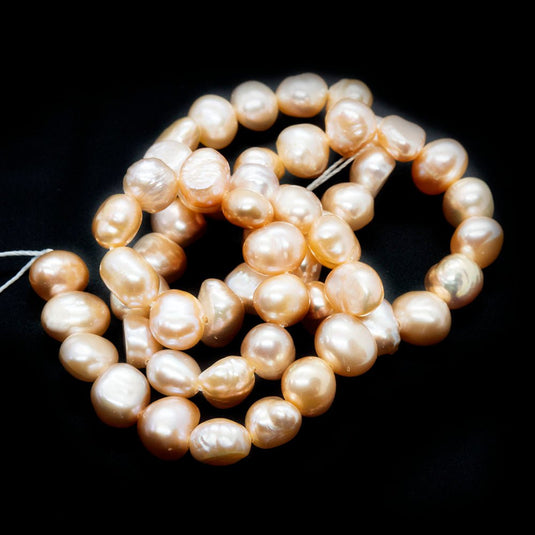 Natural Cultured Freshwater Pearls - Nugget 6-8mm x 5-5.5mm Light Salmon - Affordable Jewellery Supplies