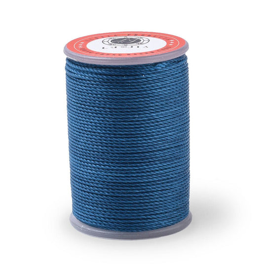 Waxed Polyester Round Twisted Cord 1mm Steel Blue - Affordable Jewellery Supplies