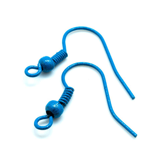 Coloured Earhooks 18mm Blue - Affordable Jewellery Supplies