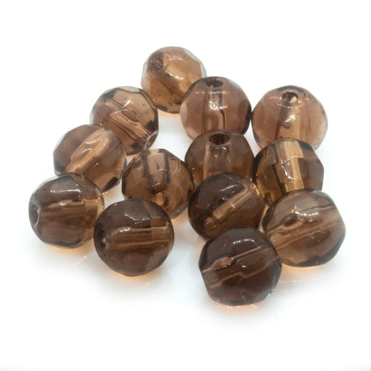 Crystal Glass Faceted Round 4mm Brown - Affordable Jewellery Supplies