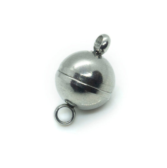 Magnetic Round Clasp, Stainless Steel 11.5mm x 8mm Silver - Affordable Jewellery Supplies