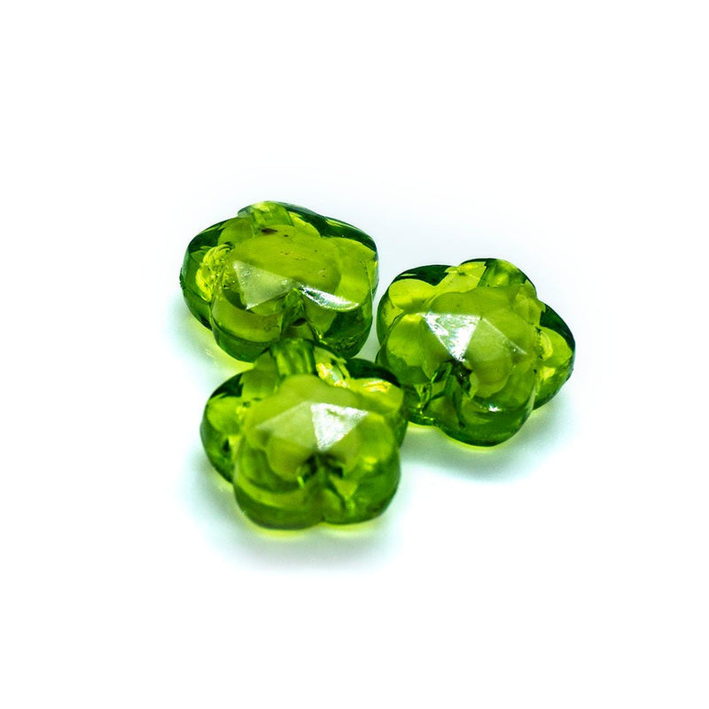 Load image into Gallery viewer, Bead in Bead - Flower 13mm x 13.5mm Green - Affordable Jewellery Supplies
