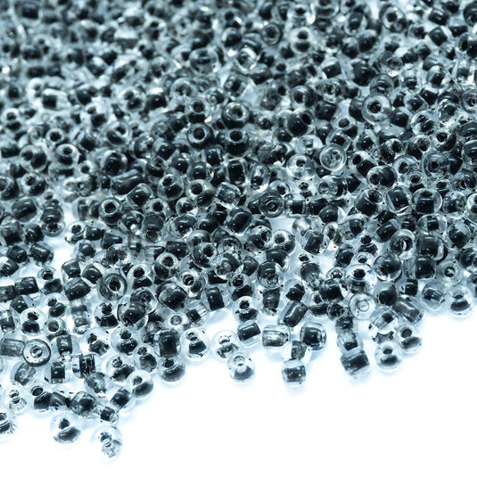 Transparent Colour Lined Seed Beads 11/0 Black - Affordable Jewellery Supplies