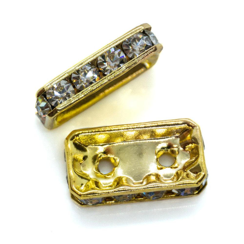 Load image into Gallery viewer, 2 Hole Rhinestone Spacer Bar 15mm x 8mm x 4mm - Affordable Jewellery Supplies
