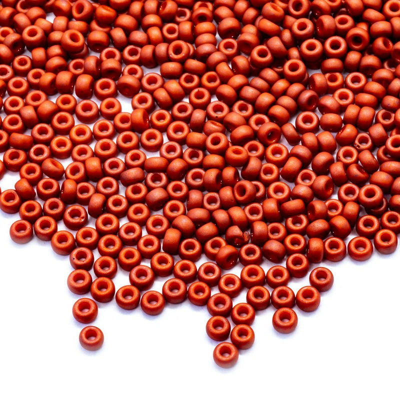 Load image into Gallery viewer, Miyuki Rocailles Matte Opaque Seed Beads 11/0 Terracotta - Affordable Jewellery Supplies
