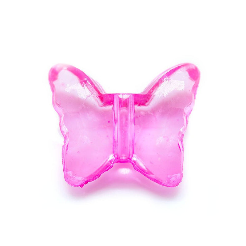 Load image into Gallery viewer, Acrylic Butterfly Bead 15mm x 13mm Hot Pink - Affordable Jewellery Supplies
