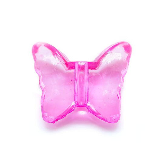 Acrylic Butterfly Bead 15mm x 13mm Hot Pink - Affordable Jewellery Supplies