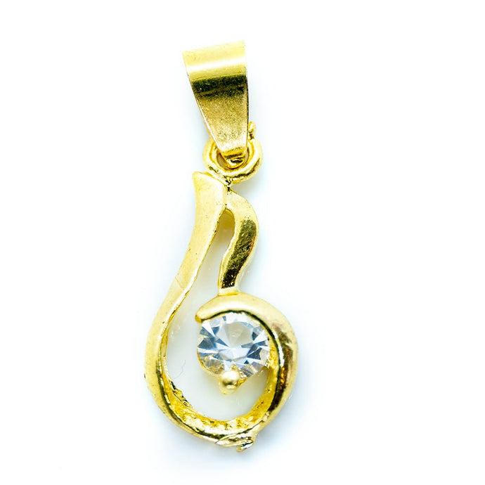 Loop with Diamante 25mm x 8mm Gold - Affordable Jewellery Supplies