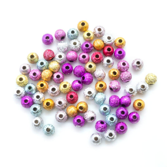Acrylic Stardust Bead 4mm Mixed Colours - Affordable Jewellery Supplies