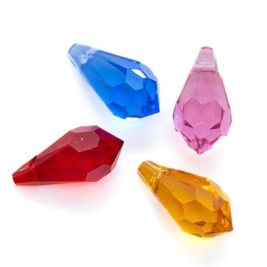 Glass Faceted Briolette 10mm x 5mm Light Siam - Affordable Jewellery Supplies