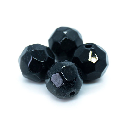 Chinese Crystal Faceted Glass Beads 10mm Volcano (Black) - Affordable Jewellery Supplies