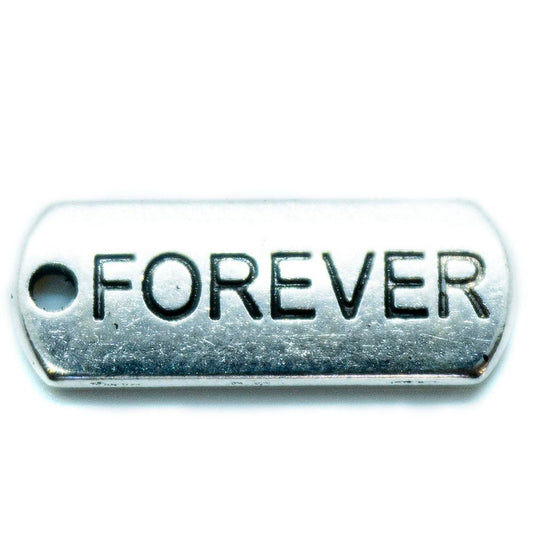 Inspirational Message Pendant 21mm x 8mm x 2mm Forever - Affordable Jewellery Supplies