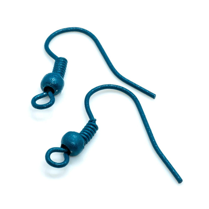 Load image into Gallery viewer, Coloured Earhooks 18mm Dark aqua - Affordable Jewellery Supplies
