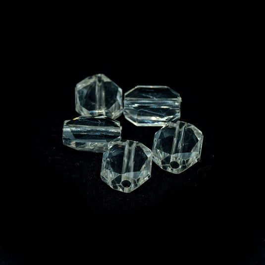 Acrylic Transparent Faceted Rectangle 10mm x 12mm Blush - Affordable Jewellery Supplies