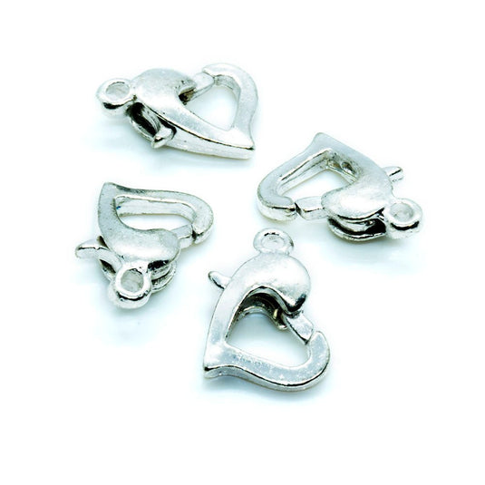 Heart Clasp 12mm Silver plated - Affordable Jewellery Supplies
