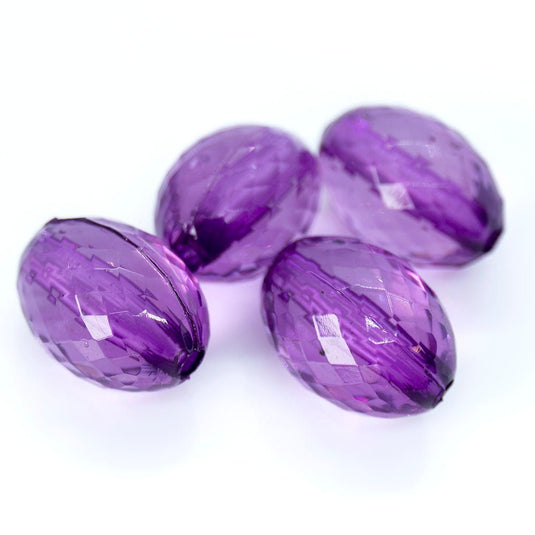 Acrylic Faceted Oval 16mm x 11mm Light Purple - Affordable Jewellery Supplies