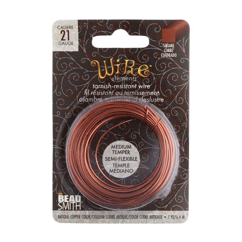 Load image into Gallery viewer, Beadsmith Square Wire 21 Gauge/0.71mm 6.4m Antique Copper - Affordable Jewellery Supplies
