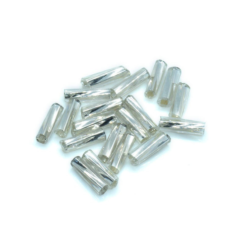 Load image into Gallery viewer, Bugle Beads Twist Silver Lined 6.3mm (1/4 inch) Silver - Affordable Jewellery Supplies
