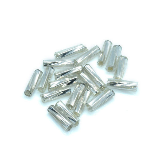 Bugle Beads Twist Silver Lined 6.3mm (1/4 inch) Silver - Affordable Jewellery Supplies
