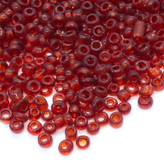 Transparent Seed Beads 11/0 Brick Red - Affordable Jewellery Supplies