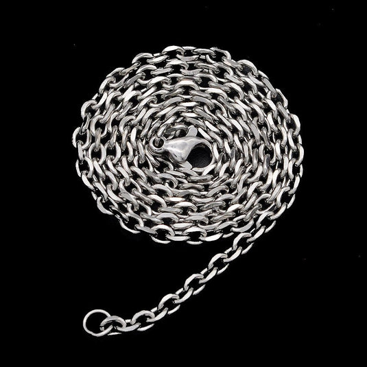 Stainless Steel Cable Chain 61cm x 4mm Stainless Steel - Affordable Jewellery Supplies