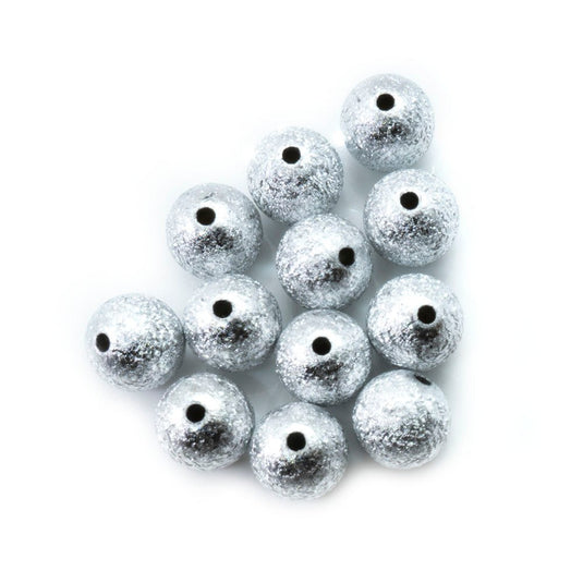Acrylic Stardust Bead 10mm Silver - Affordable Jewellery Supplies