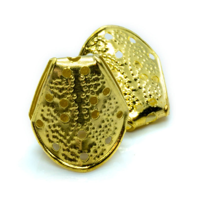 Load image into Gallery viewer, Bead Caps Pocket 12.5mm x11.5mm x 8mm Gold plated - Affordable Jewellery Supplies
