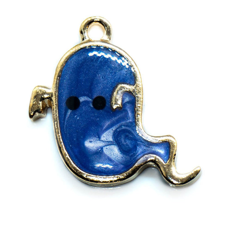 Load image into Gallery viewer, Transparent Enamel Ghost Charm 21mm x 19mm Purple - Affordable Jewellery Supplies
