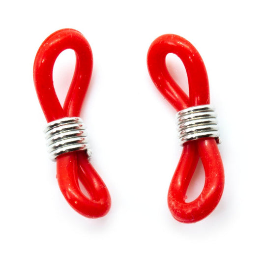 Eyeglass Rubber Connectors 20mm x 7mm Red - Affordable Jewellery Supplies