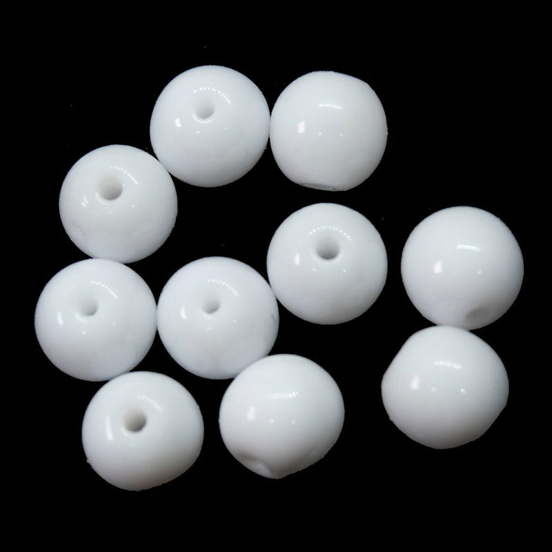 Load image into Gallery viewer, Czech Glass Druk Round 6mm White Opaque - Affordable Jewellery Supplies

