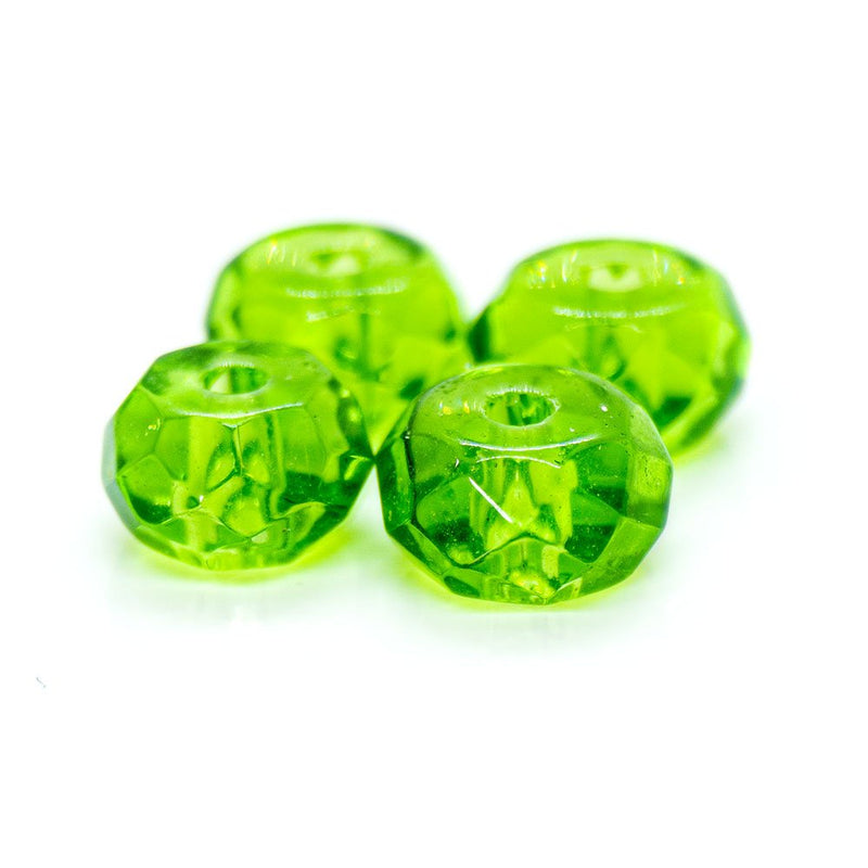 Load image into Gallery viewer, Glass Crystal Faceted Rondelle 8mm x 6mm Green - Affordable Jewellery Supplies
