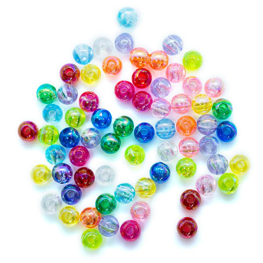 Eco-Friendly Transparent Beads 4mm Bright Coral - Affordable Jewellery Supplies