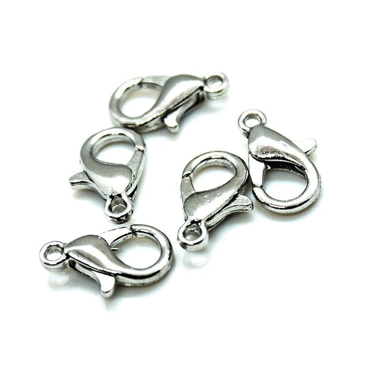 Lobster Claw Clasp 12mm Platinum - Affordable Jewellery Supplies