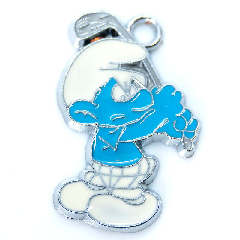 Load image into Gallery viewer, Smurf Enamel Pendant 35mm I - Affordable Jewellery Supplies
