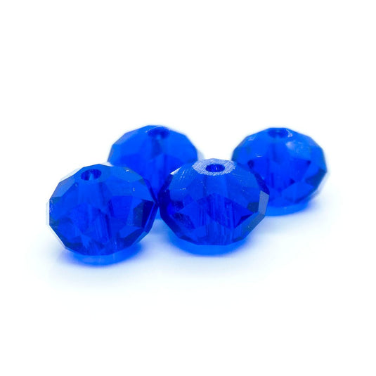 Glass Crystal Faceted Rondelle 8mm x 6mm Sapphire - Affordable Jewellery Supplies